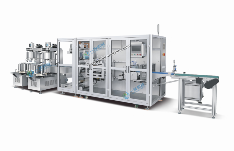 Model VFFS-200 Vertical Form Fill Seal Machine side view, compact design, automated system