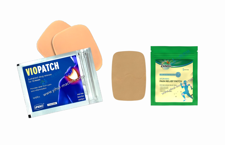 Example packaged products from DLS-450 machine, showing numerous small stick packs lined up, filled with powder or liquid